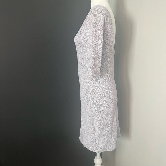 Free People Woman’s Stone Floral Scoop Back Bodycon Dress Elbow Sleeves-Size L - Picture 4 of 13